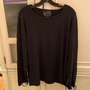 Woman’s Comfort Chic Black SOFT Sweater Scoop Neck Silk Cashmere